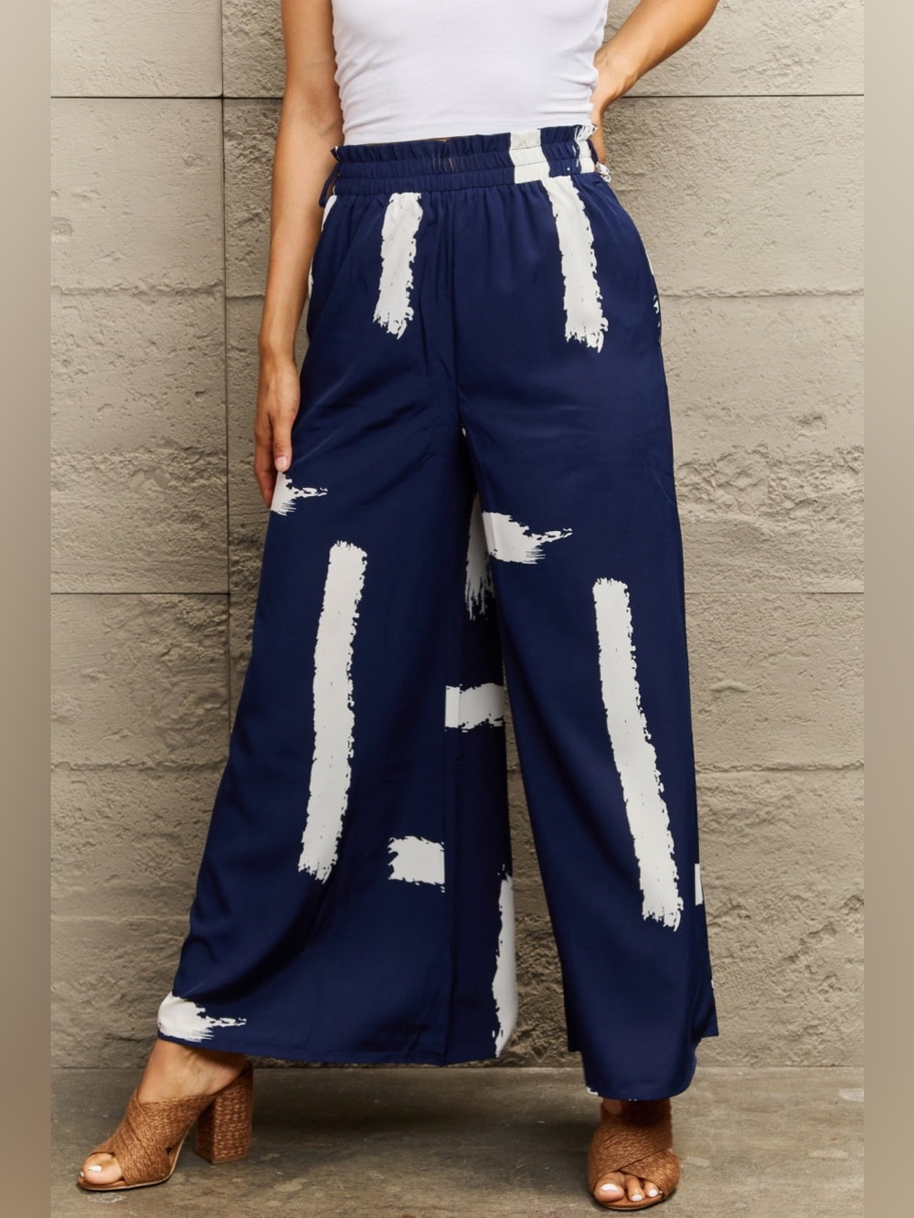 Perfee Printed Wide Leg Long Pants